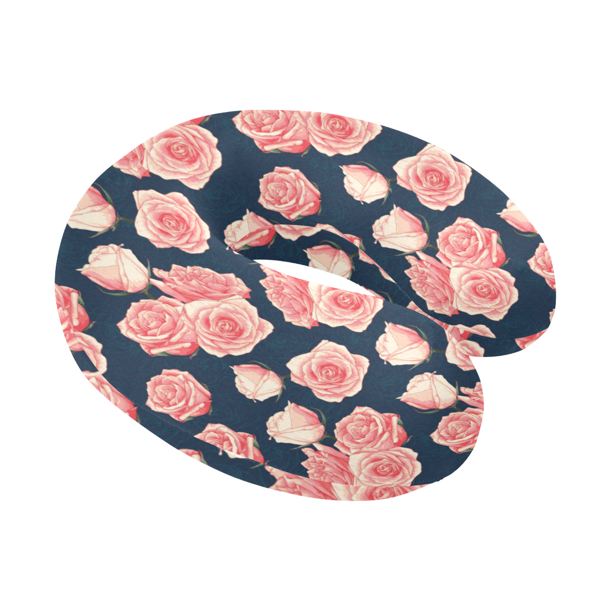 Rose Pattern Print Design A03 U-Shaped Travel Neck Pillow