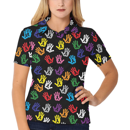 Cancer Awareness Pattern Print Design 04 Women's Polo Shirt