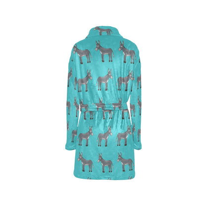 Donkey Pattern Print Design 01 Women's Fleece Robe