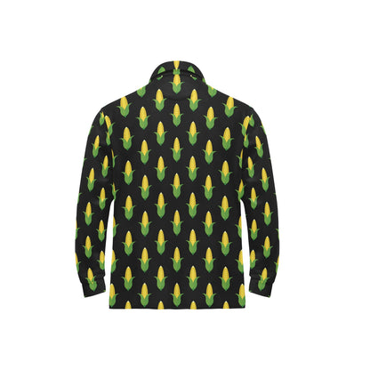 Corn Pattern Print Design 05 Long Sleeve Polo Shirt For Men's