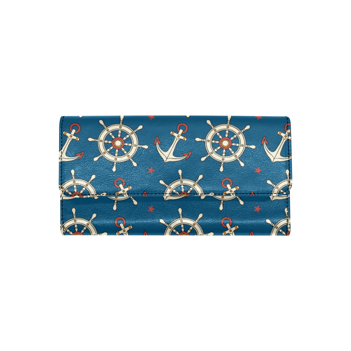Anchor Pattern Print Design 02 Women's Trifold Wallet