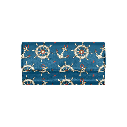 Anchor Pattern Print Design 02 Women's Trifold Wallet