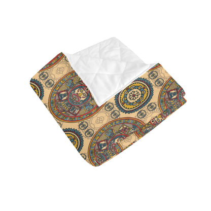 Calendar Aztec Pattern Print Design 02 Premium Quilt