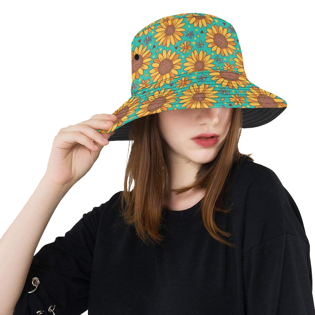 Sunflower Pattern Print Design SF013 Unisex Bucket Hat