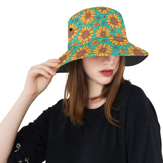 Sunflower Pattern Print Design SF013 Unisex Bucket Hat
