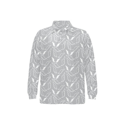 Angel Wings Pattern Print Design 01 Long Sleeve Polo Shirt For Men's