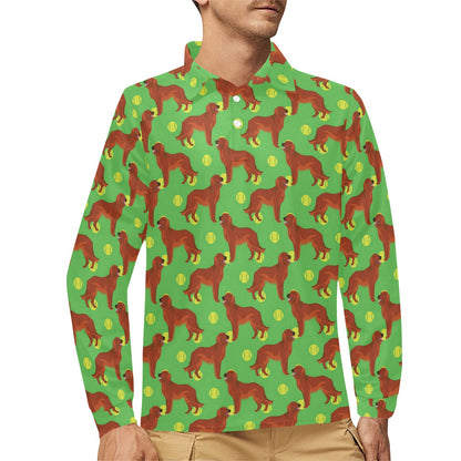 Setters Irish Print Design LKS302 Long Sleeve Polo Shirt For Men's