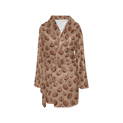 Coffee Pattern Print Design 07 Women's Fleece Robe