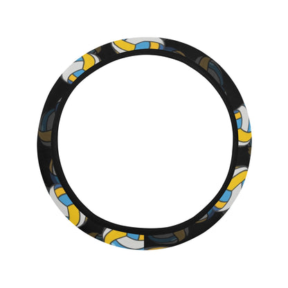 Volleyball Print Design LKS302 Steering Wheel Cover with Elastic Edge