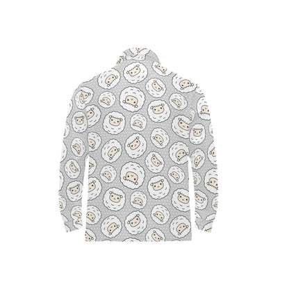 Sheep Print Design LKS401 Long Sleeve Polo Shirt For Men's