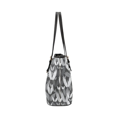 Angel Wings Pattern Design Themed Print Leather Tote Bag