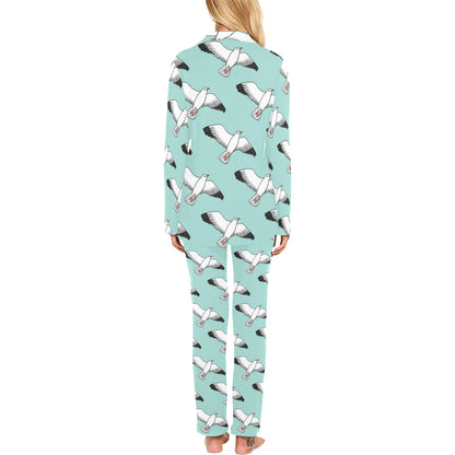 Pigeon Pattern Print Design 02 Women's Long Pajama Set