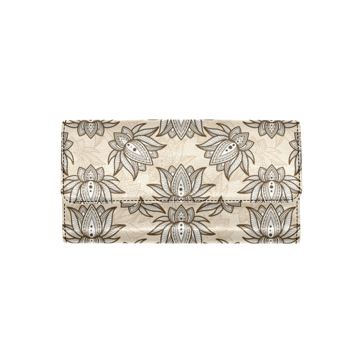 lotus Boho Pattern Print Design LO05 Women's Trifold Wallet