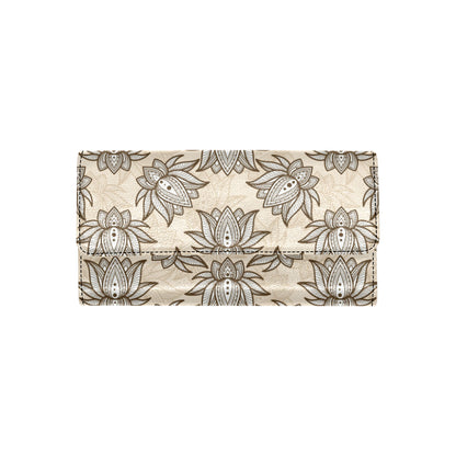 lotus Boho Pattern Print Design LO05 Women's Trifold Wallet