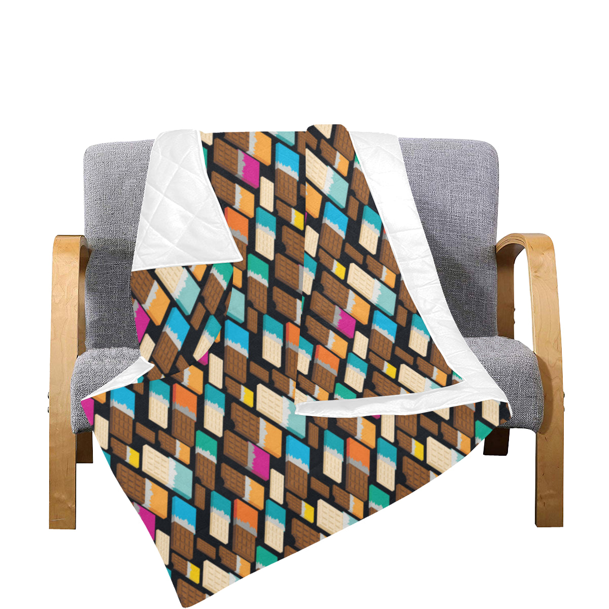 Chocolate Pattern Print Design 02 Premium Quilt