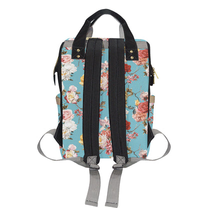 Summer Floral Pattern Print Design SF05 Diaper Bag Backpack