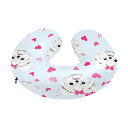Maltese Pattern Print Design 03 U-Shaped Travel Neck Pillow