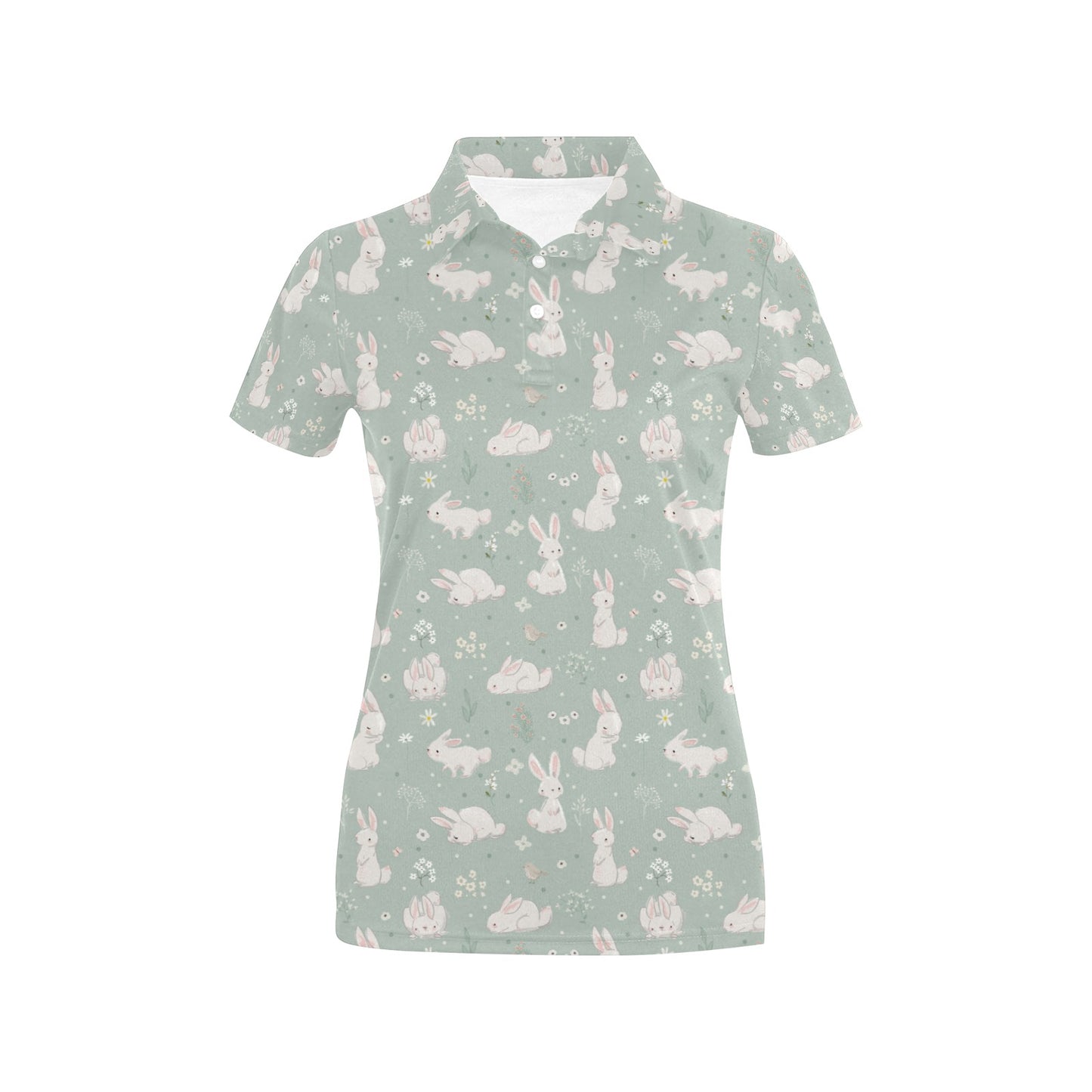 Bunny Pattern Print Design 03 Women's Polo Shirt