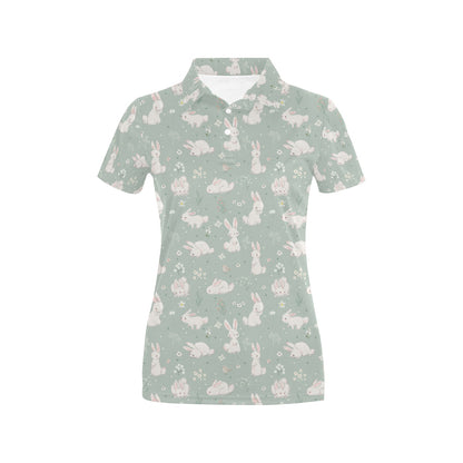Bunny Pattern Print Design 03 Women's Polo Shirt