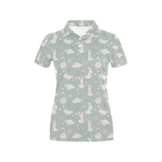 Bunny Pattern Print Design 03 Women's Polo Shirt