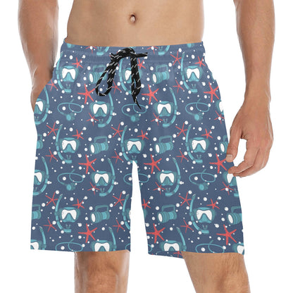 Scuba Equipment Print Design LKS302 Men's Swim Trunks Beach Shorts