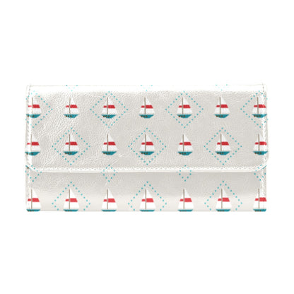 Sailboat Print Design LKS301 Women's Trifold Wallet