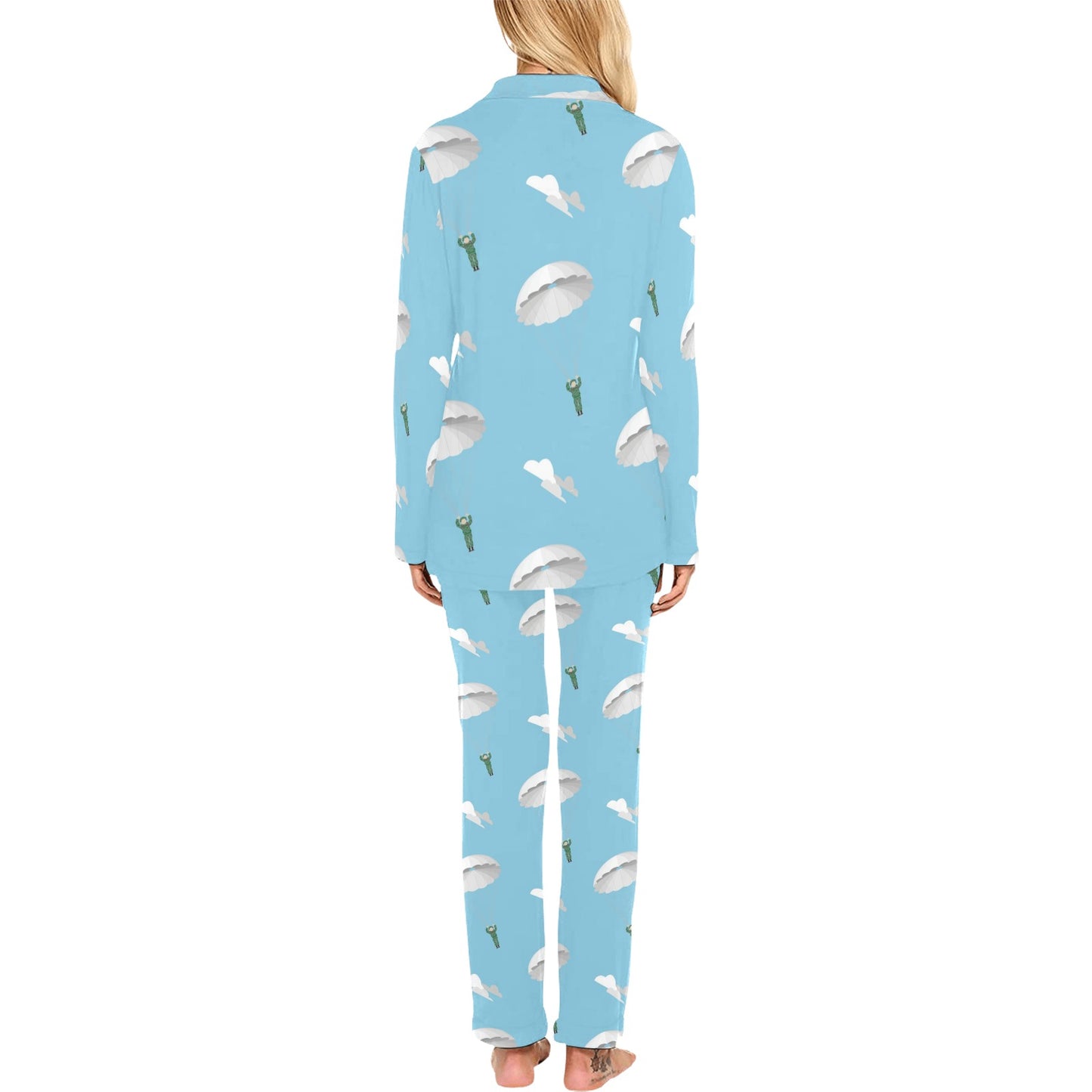 Paratrooper Pattern Print Design A02 Women's Long Pajama Set