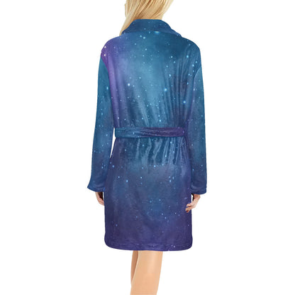 Nebula Pattern Print Design A01 Women's Fleece Robe