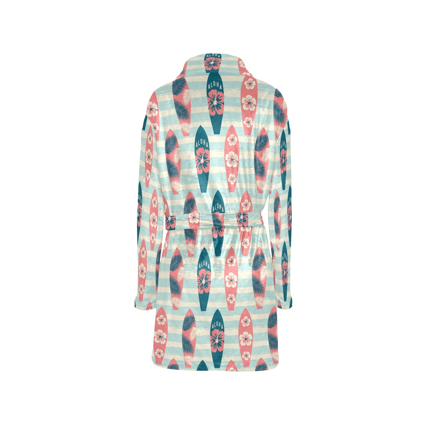 Aloha Hawaii Surfboard Pattern Print Design 02 Women's Fleece Robe