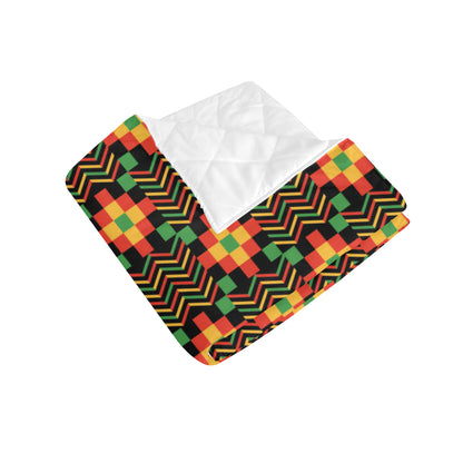 Kente Pattern Print Design 01 Premium Quilt
