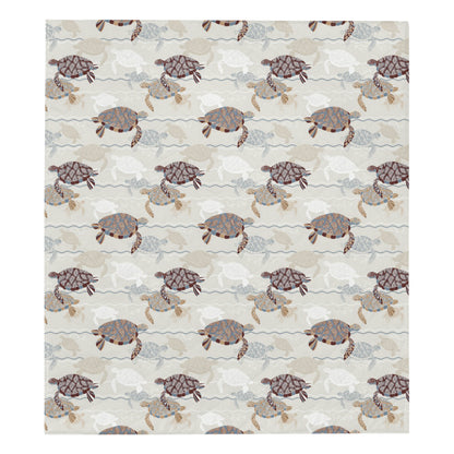 Sea Turtle Pattern Print Design T07 Premium Quilt
