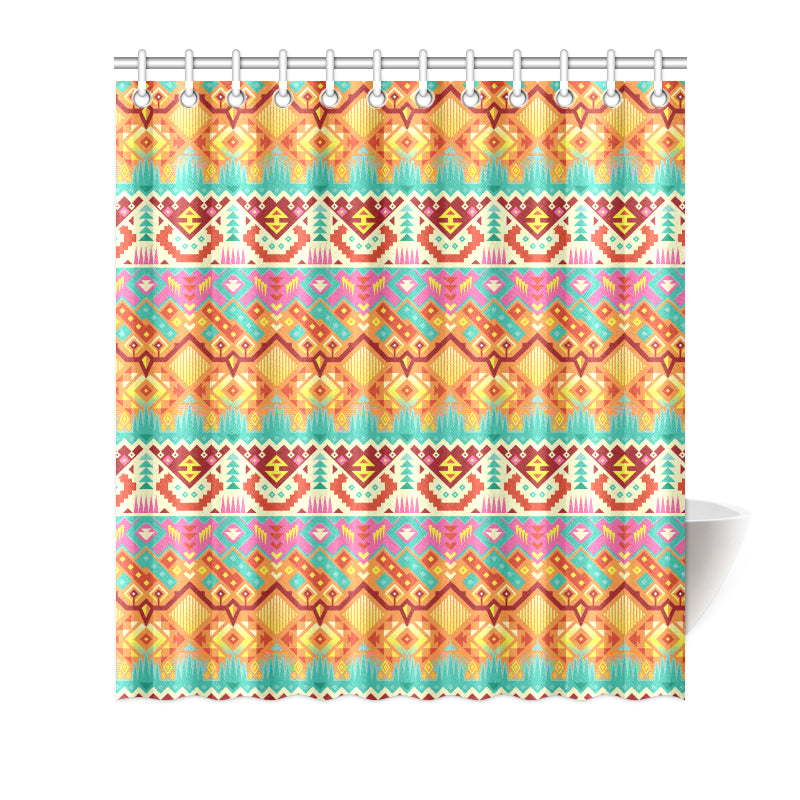 Aztec Pattern Print Design 03 Shower Curtain
