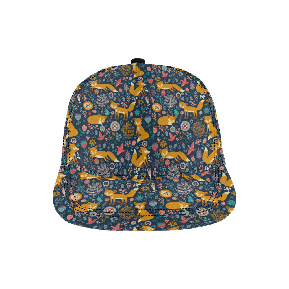 Fox Cute Jungle Print Pattern Snapback Cap