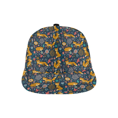 Fox Cute Jungle Print Pattern Snapback Cap