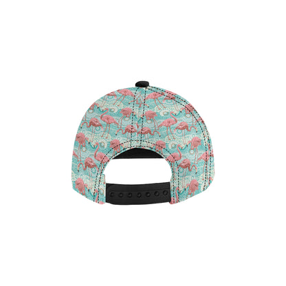 Flamingo Background Themed Print Snapback Cap