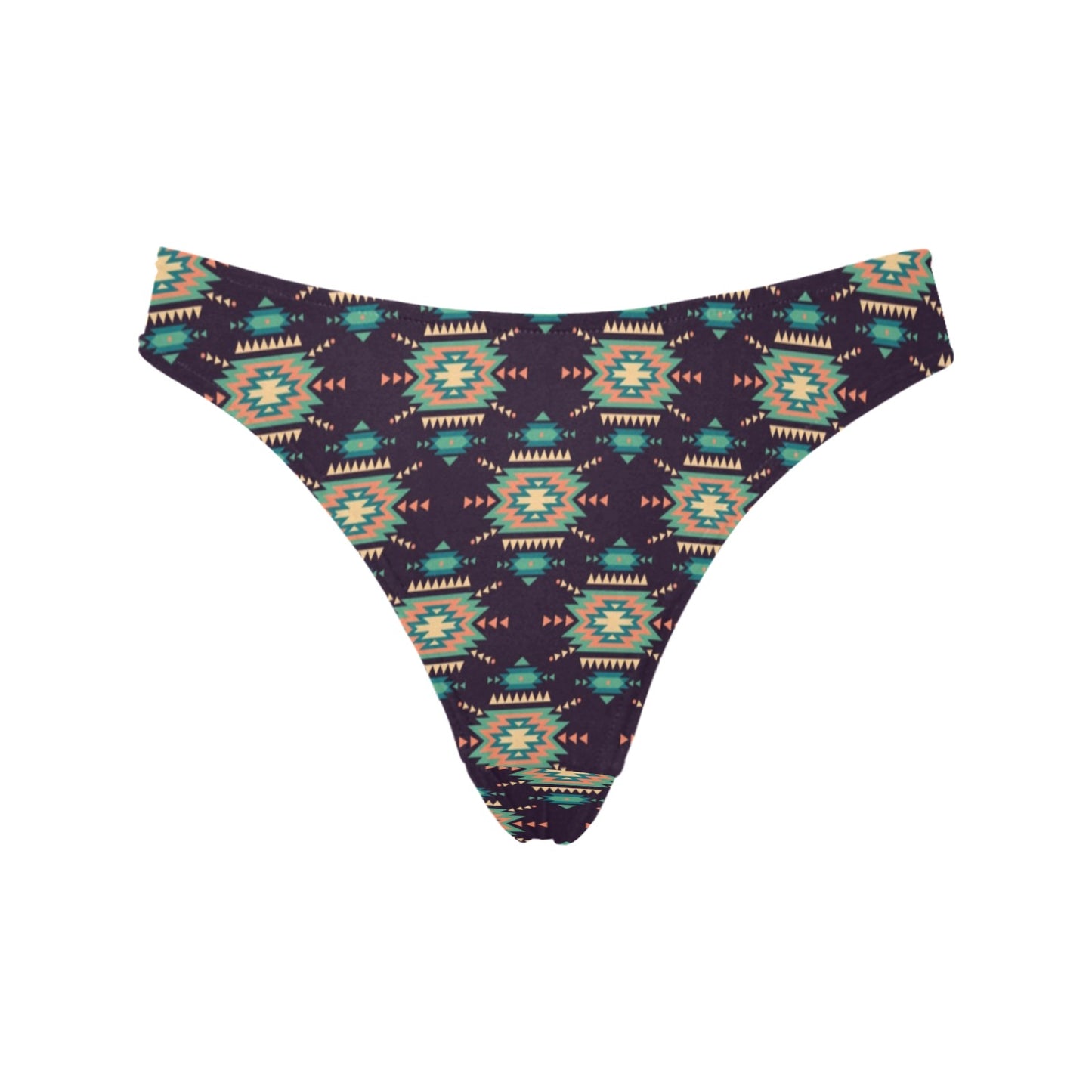 Navajo Geometric Style Print Pattern Women's Thongs