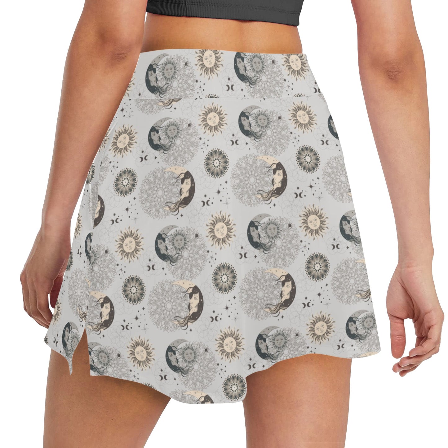 Sun Moon Print Design LKS302 17" Golf & Pickleball Skort with Pockets