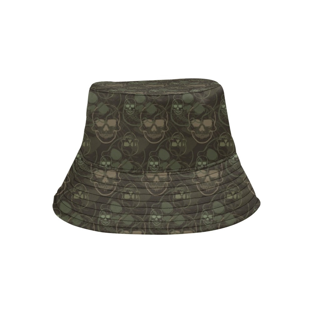 Skull Camo Style Print Design LKS308 Unisex Bucket Hat