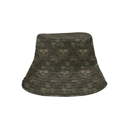 Skull Camo Style Print Design LKS308 Unisex Bucket Hat
