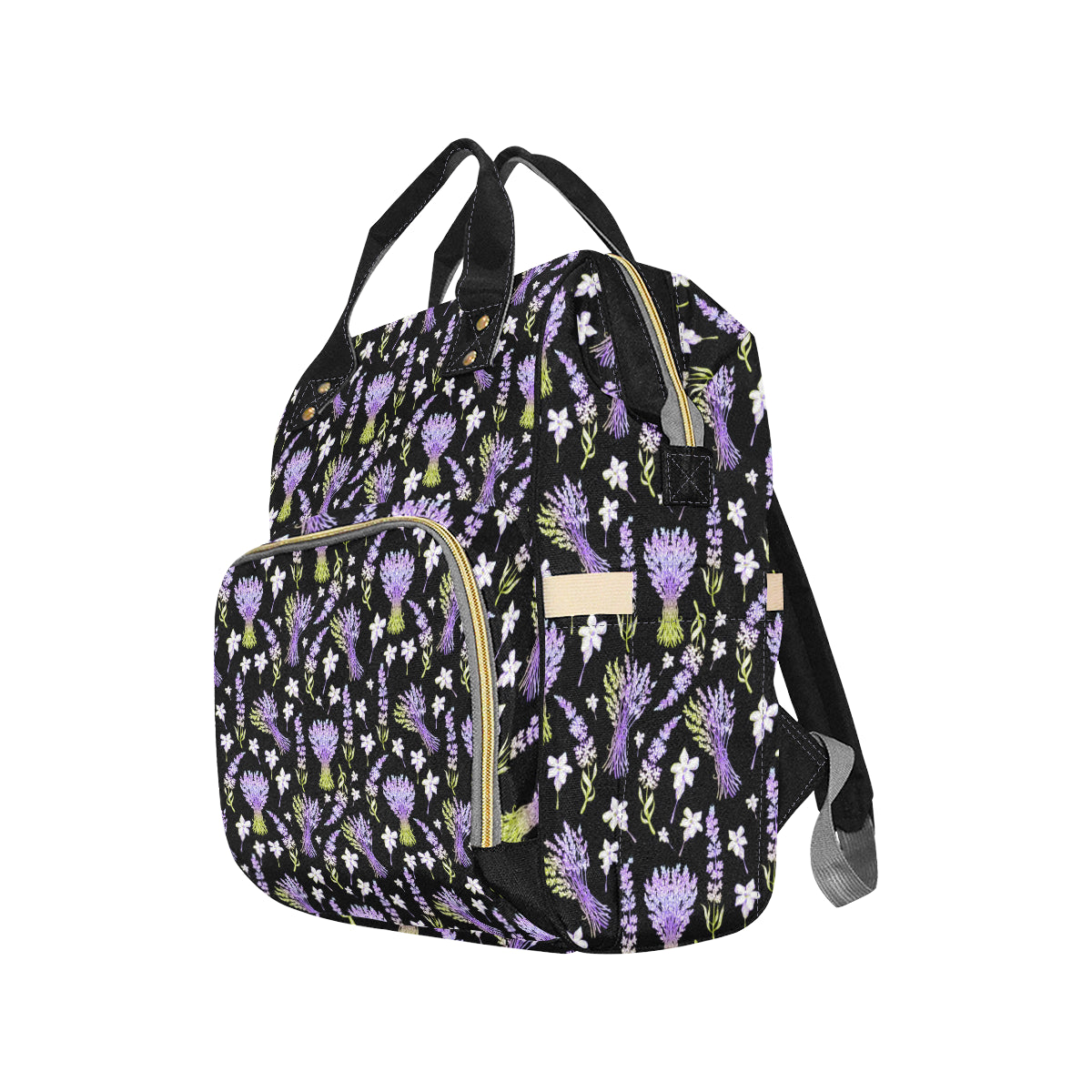 Lavender Pattern Print Design LV04 Diaper Bag Backpack