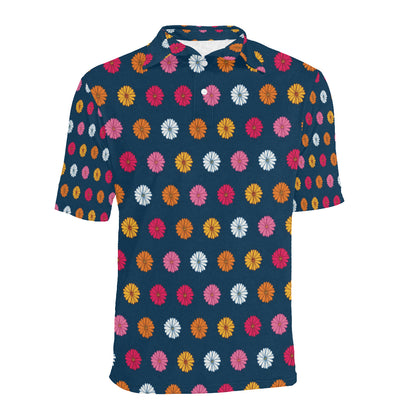 Gerberas Pattern Print Design GB06 Men Polo Shirt