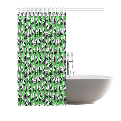 Panda Bear Pattern Themed Print Shower Curtain