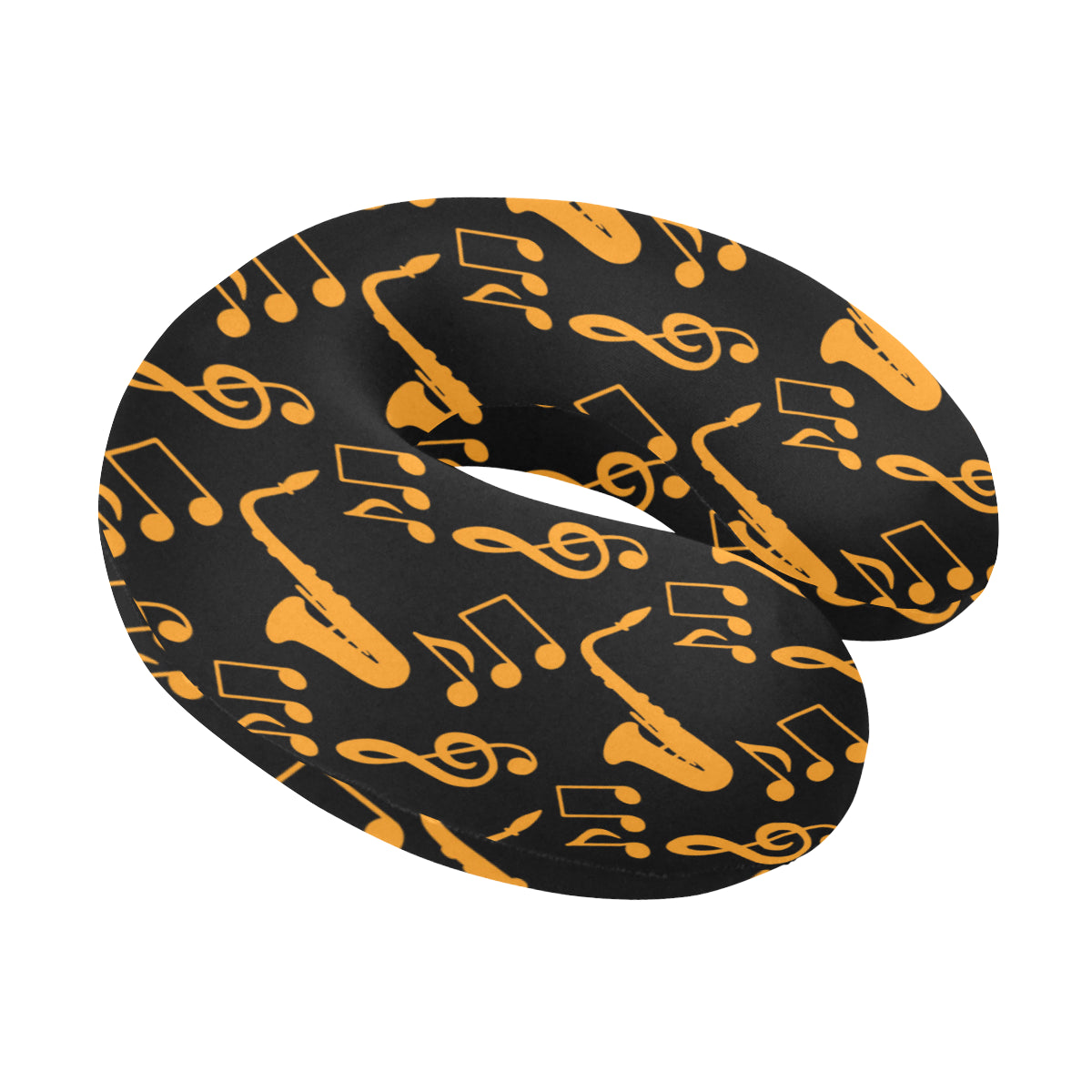 Saxophone Pattern Print Design 02 U-Shaped Travel Neck Pillow