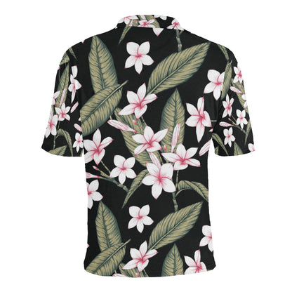 Plumeria Pattern Print Design PM021 Men Polo Shirt