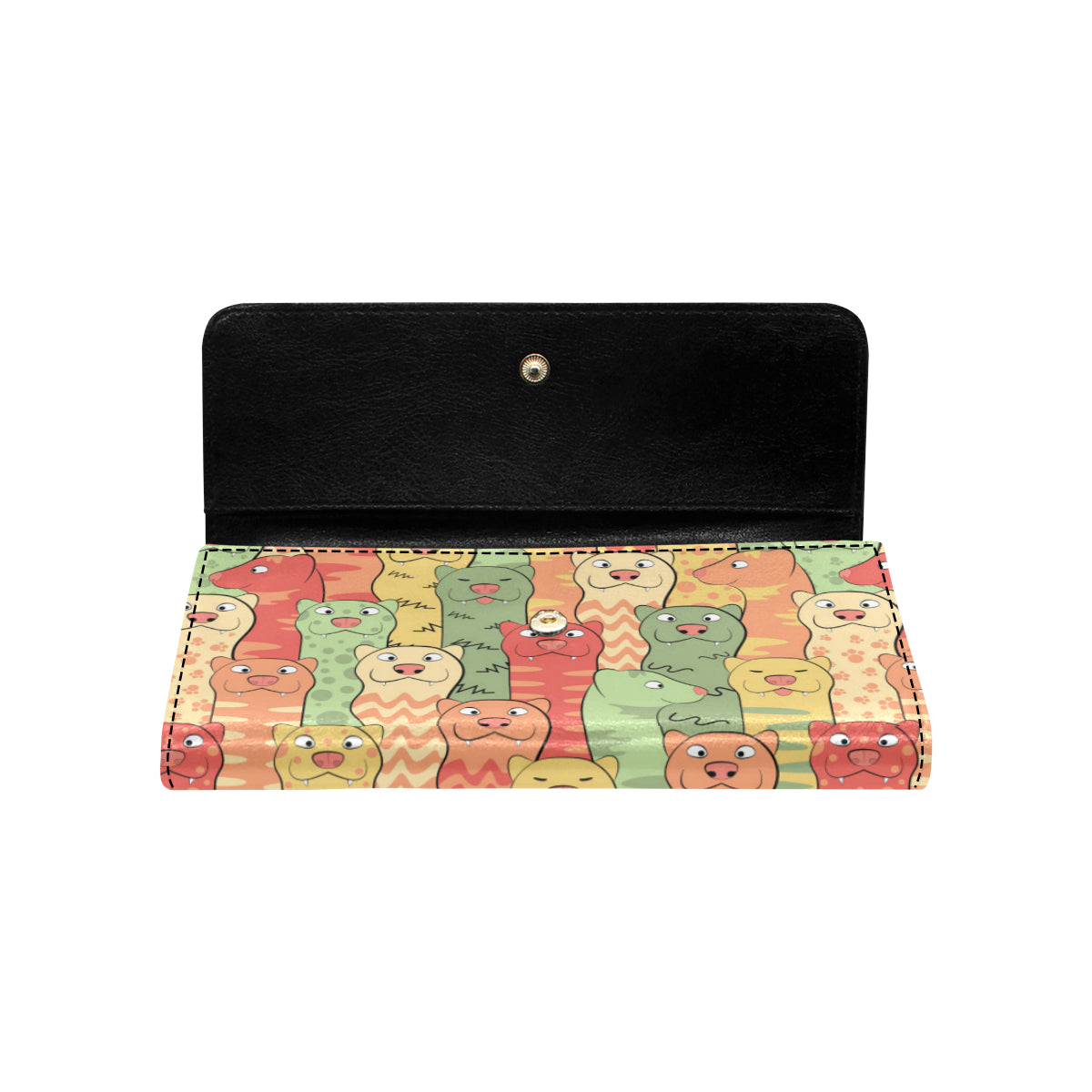 Ferret Pattern Print Design 01 Women's Trifold Wallet
