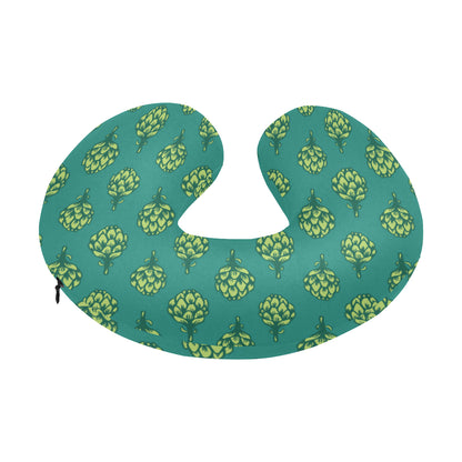 Artichoke Pattern Print Design 04 U-Shaped Travel Neck Pillow