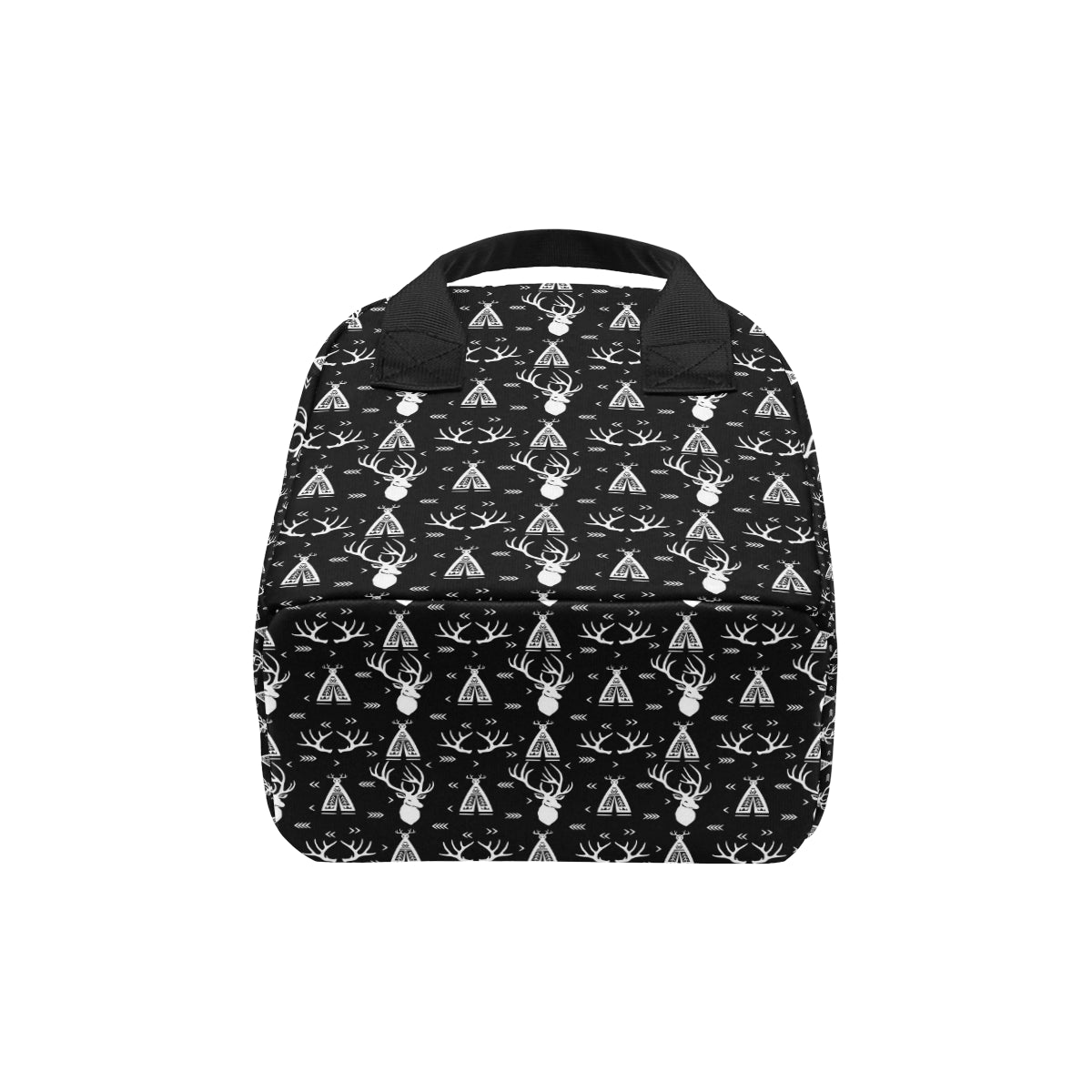 Deer Native Indian Print Pattern Insulated Lunch Bag