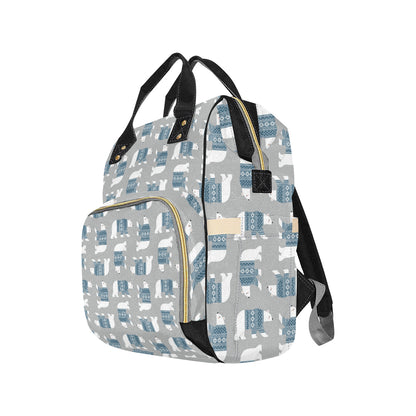 Polar Bear Pattern Print Design A03 Diaper Bag Backpack