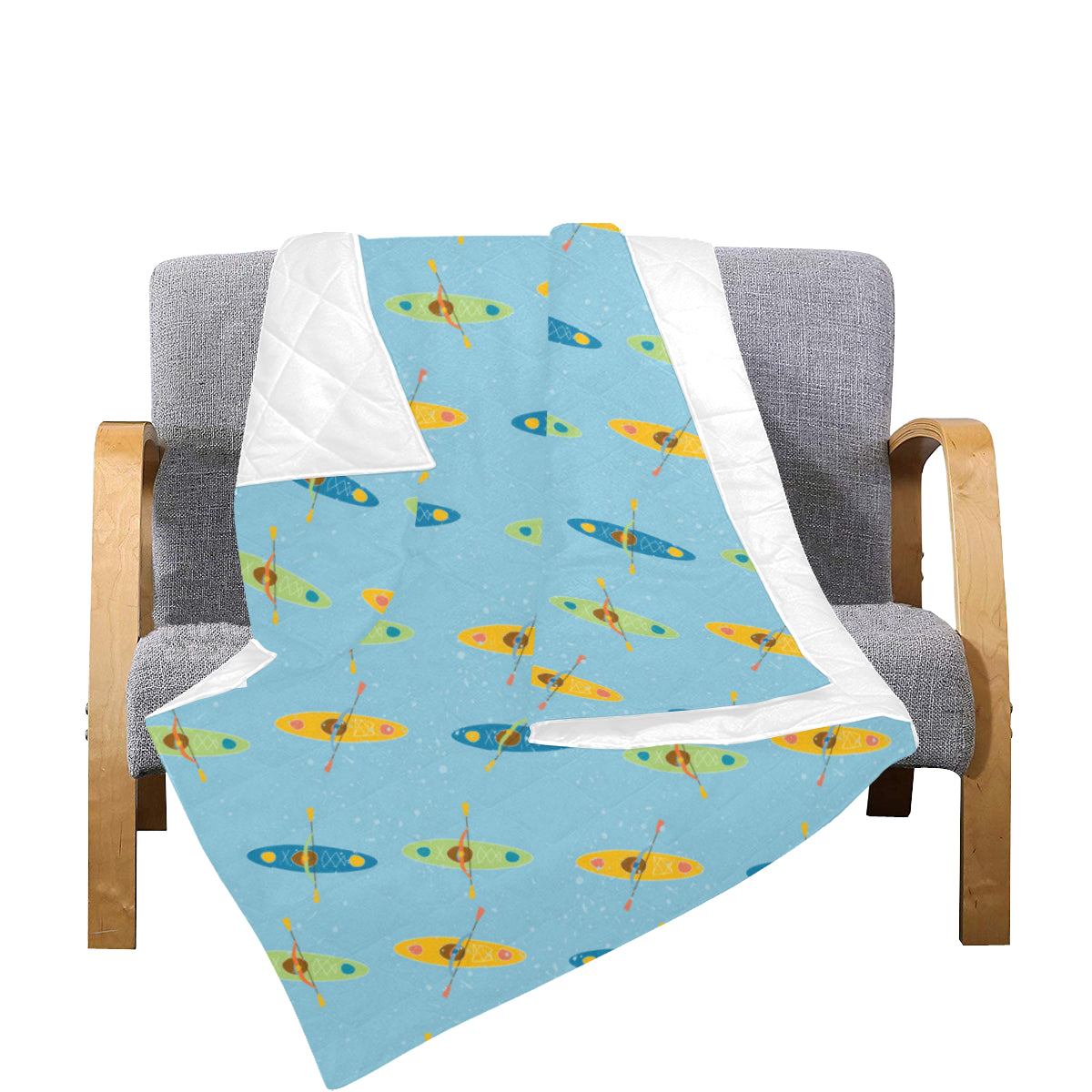 Kayak Pattern Print Design 04 Premium Quilt