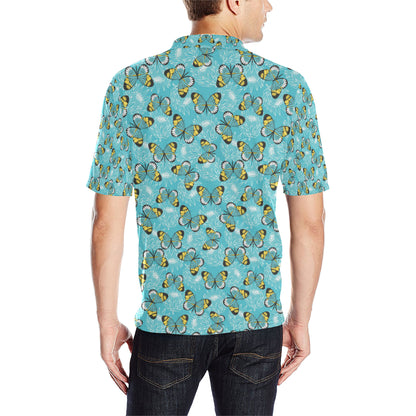 Butterfly Pattern Print Design 010 Men Polo Shirt